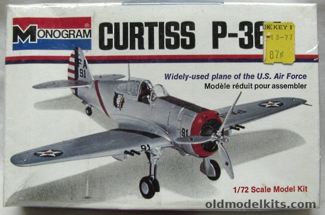 Monogram 1/72 Curtiss P-36A - White Box Issue, 6790 plastic model kit